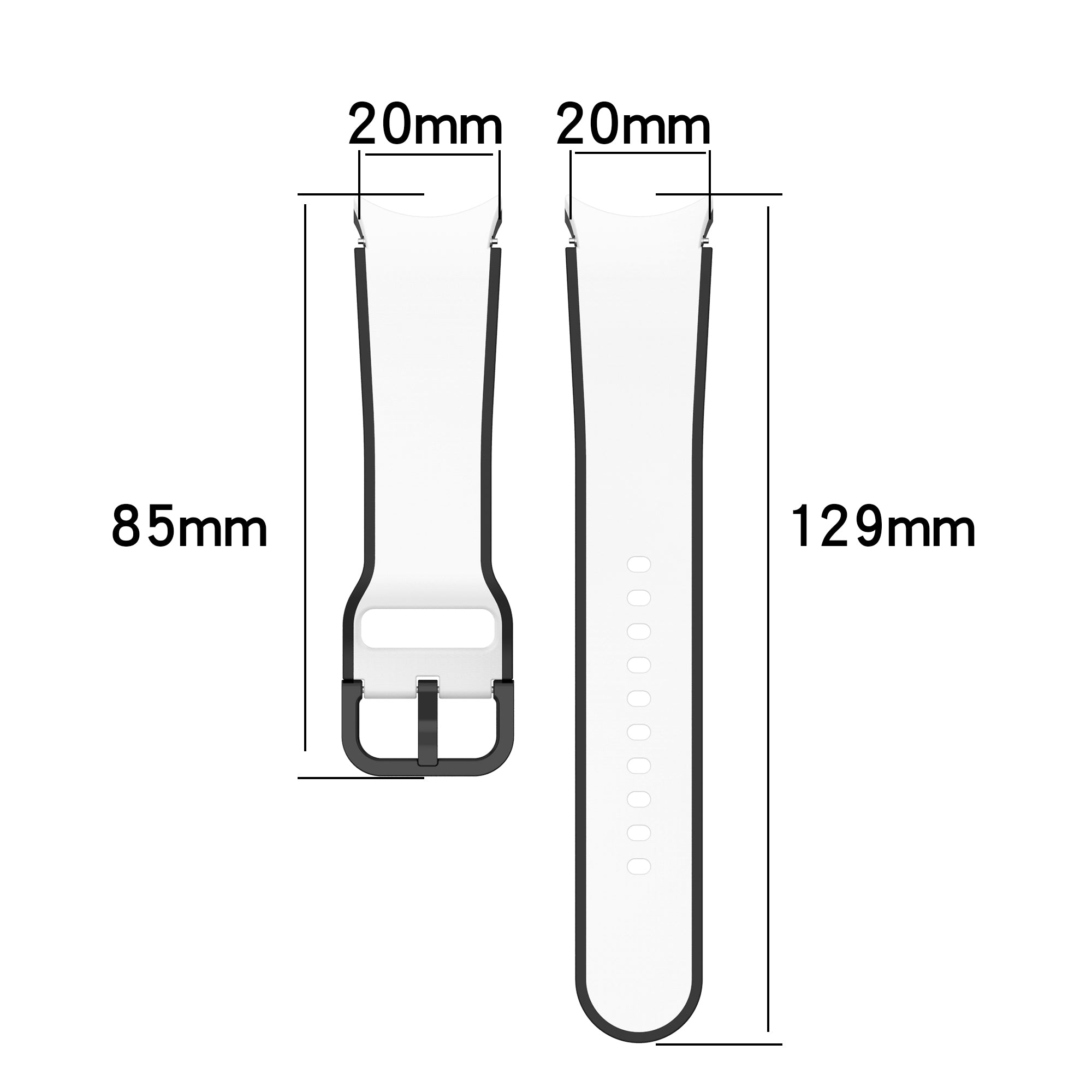 For Samsung Galaxy Watch 5 40mm 44mm 5 Pro 45mm Watch4 40mm 44mm Watch4 Classic 42mm 46mm Dual-Color Watch Band Universal Watch Strap Silicone Watchband