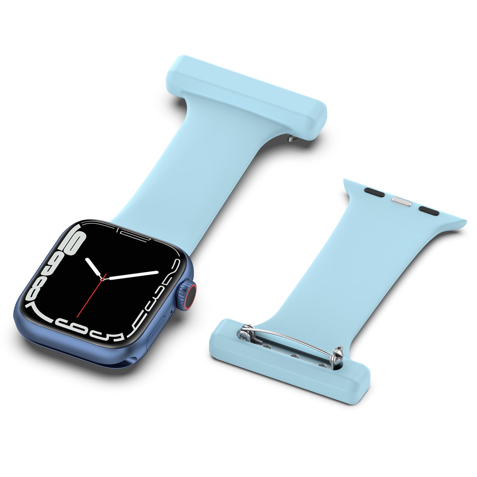 For Apple Apple Watch Ultra 2 49mm Series 9 45mm SE (2023) 44mm Ultra 49mm 8 7 45mm 6 5 4 SE (2022) SE 44mm 3 2 1 42mm Doctor Nurse Watch Strap Silicone Watchband Hanging Buckle