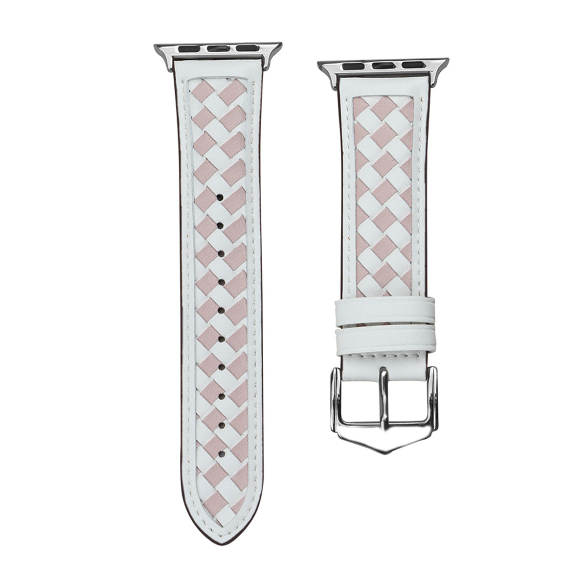 For Apple Watch 9 8 7 41mm 6 5 4 SE SE (2022) SE (2023) 40mm 3 2 1 38mm Watch Strap Woven Genuine Leather Watch Band Quick Release Watchband with Buckle