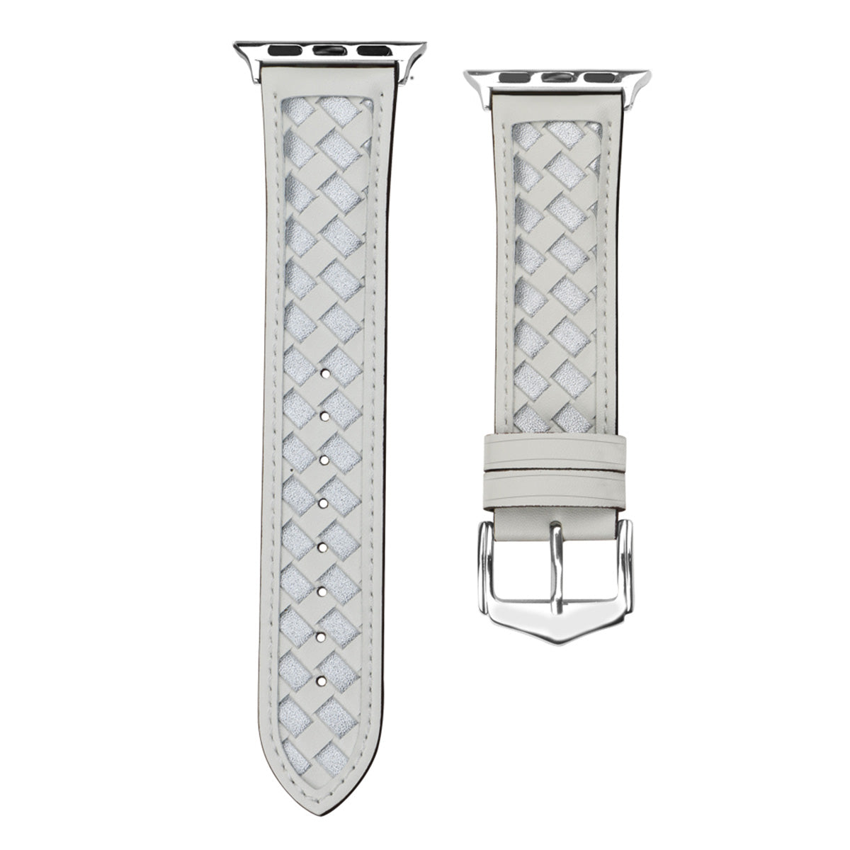 For Apple Watch 9 8 7 41mm 6 5 4 SE SE (2022) SE (2023) 40mm 3 2 1 38mm Watch Strap Woven Genuine Leather Watch Band Quick Release Watchband with Buckle