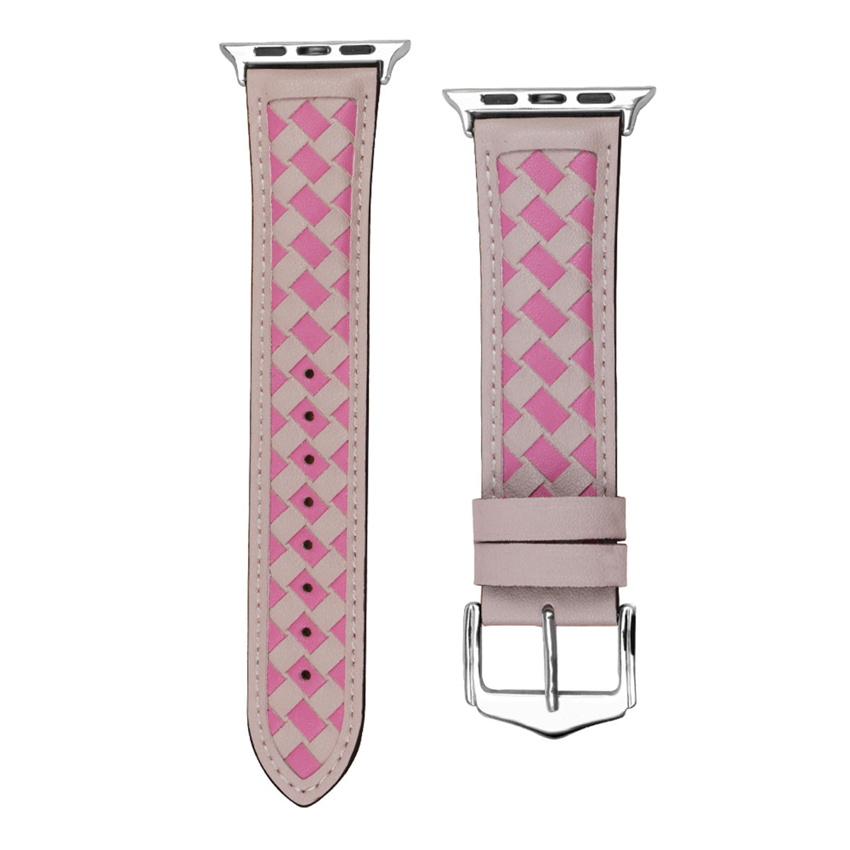 For Apple Watch Ultra 2 49mm Series 9 45mm SE (2023) 44mm Ultra 49mm 8 7 45mm 6 5 4 SE (2022) SE 44mm 3 2 1 42mm Quick Release Watch Strap Woven Genuine Leather Watch Band with Buckle