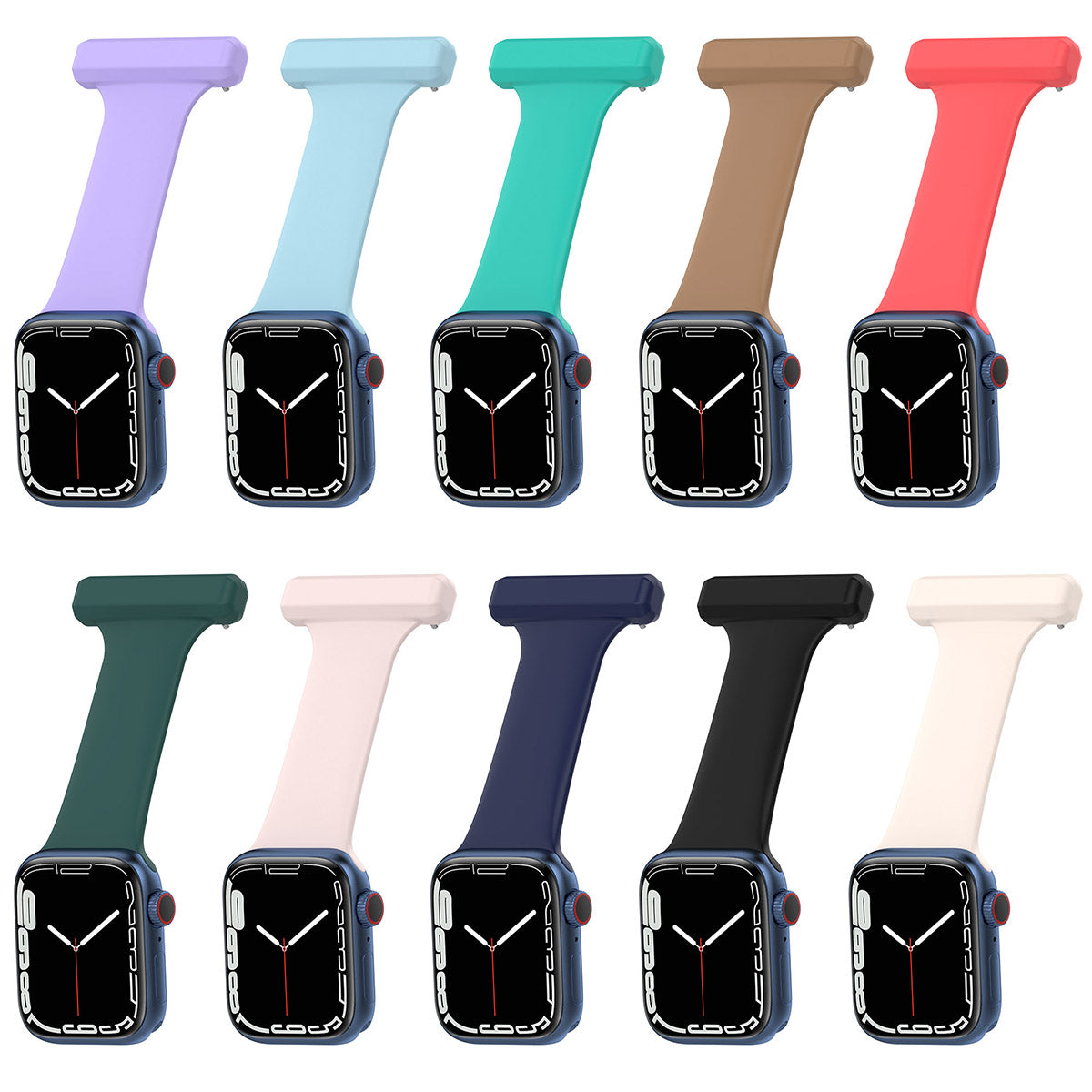 For Apple Apple Watch 9 8 7 41mm 6 5 4 SE SE (2022) SE (2023) 40mm 3 2 1 38mm Doctor Nurse Watch Band Silicone Strap Hanging Buckle