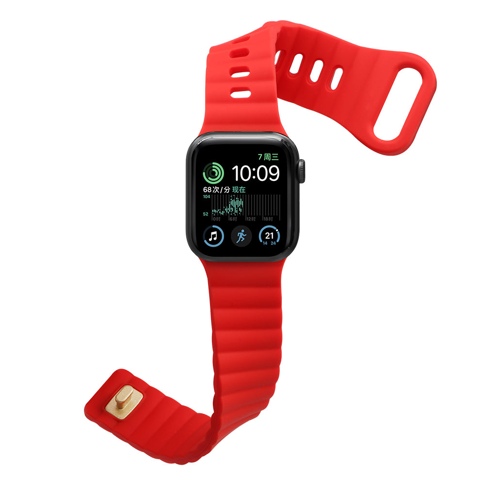 For Apple Watch 9 8 7 41mm 6 5 4 SE SE (2022) SE (2023) 40mm 3 2 1 38mm Silicone Watch Band Quick Release Watch Strap Replacement Watchband with Button