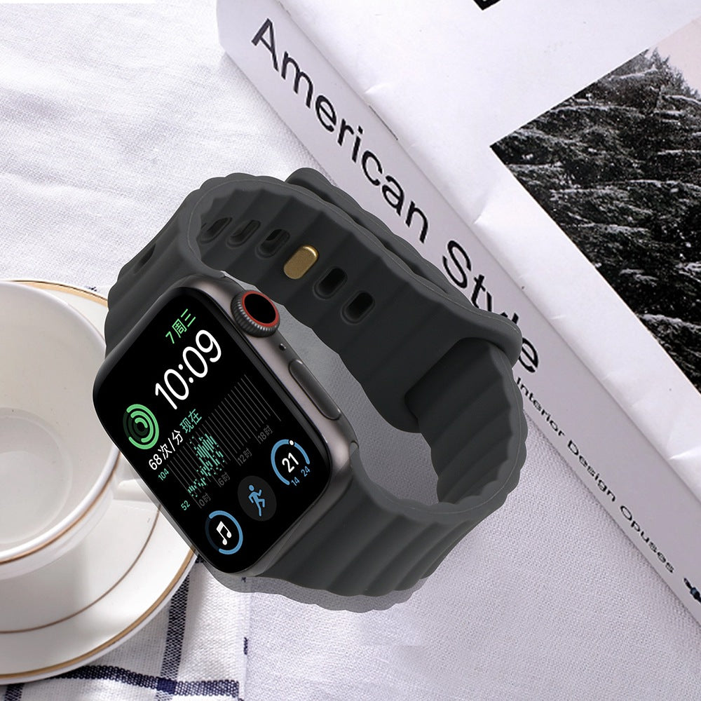 For Apple Watch 9 8 7 41mm 6 5 4 SE SE (2022) SE (2023) 40mm 3 2 1 38mm Silicone Watch Band Quick Release Watch Strap Replacement Watchband with Button