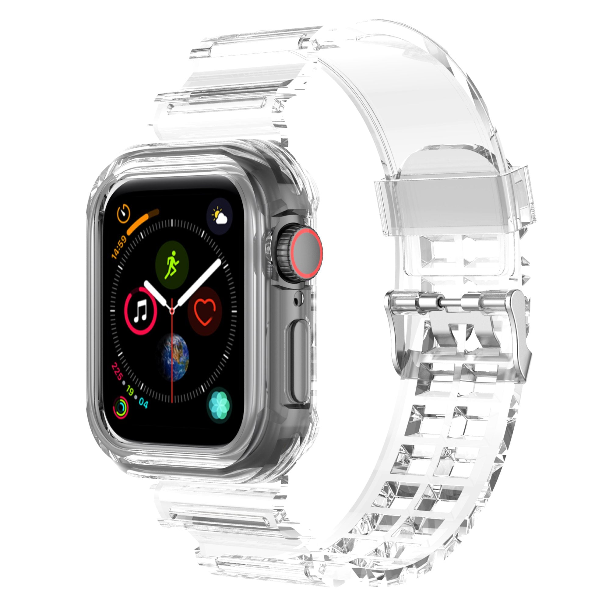 For Apple Watch Series 8 7 45mm 6 5 4 SE SE (2022) 44mm 3 2 1 42mm Integrated Watch Case Adjustable Watch Strap