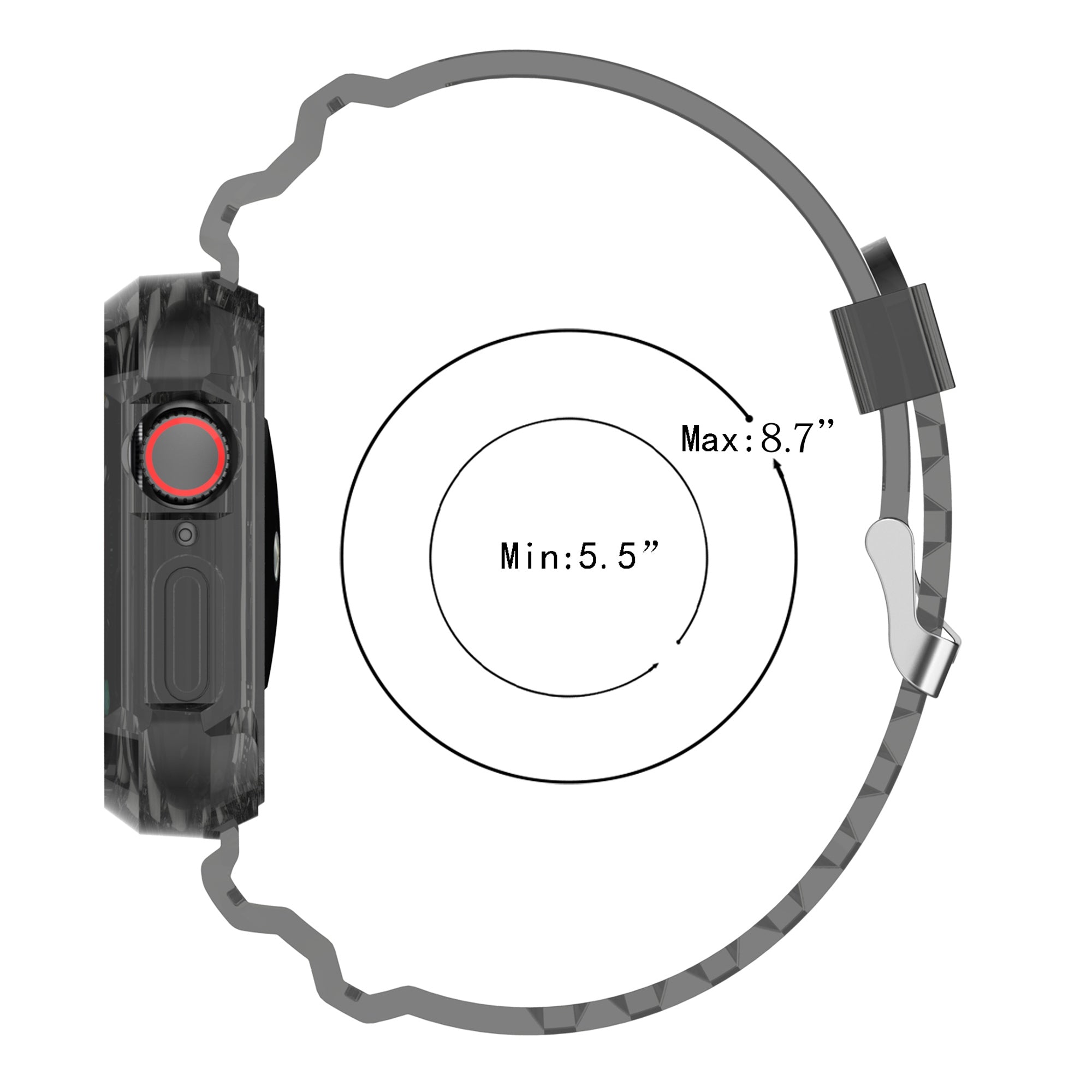 For Apple Watch Series 8 7 45mm 6 5 4 SE SE (2022) 44mm 3 2 1 42mm Integrated Watch Case Adjustable Watch Strap