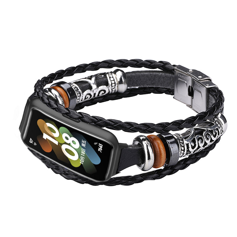 For Huawei Band 7 Ethnic Style Beaded Replacement Watch Strap Retro Bracelet Wrist Band