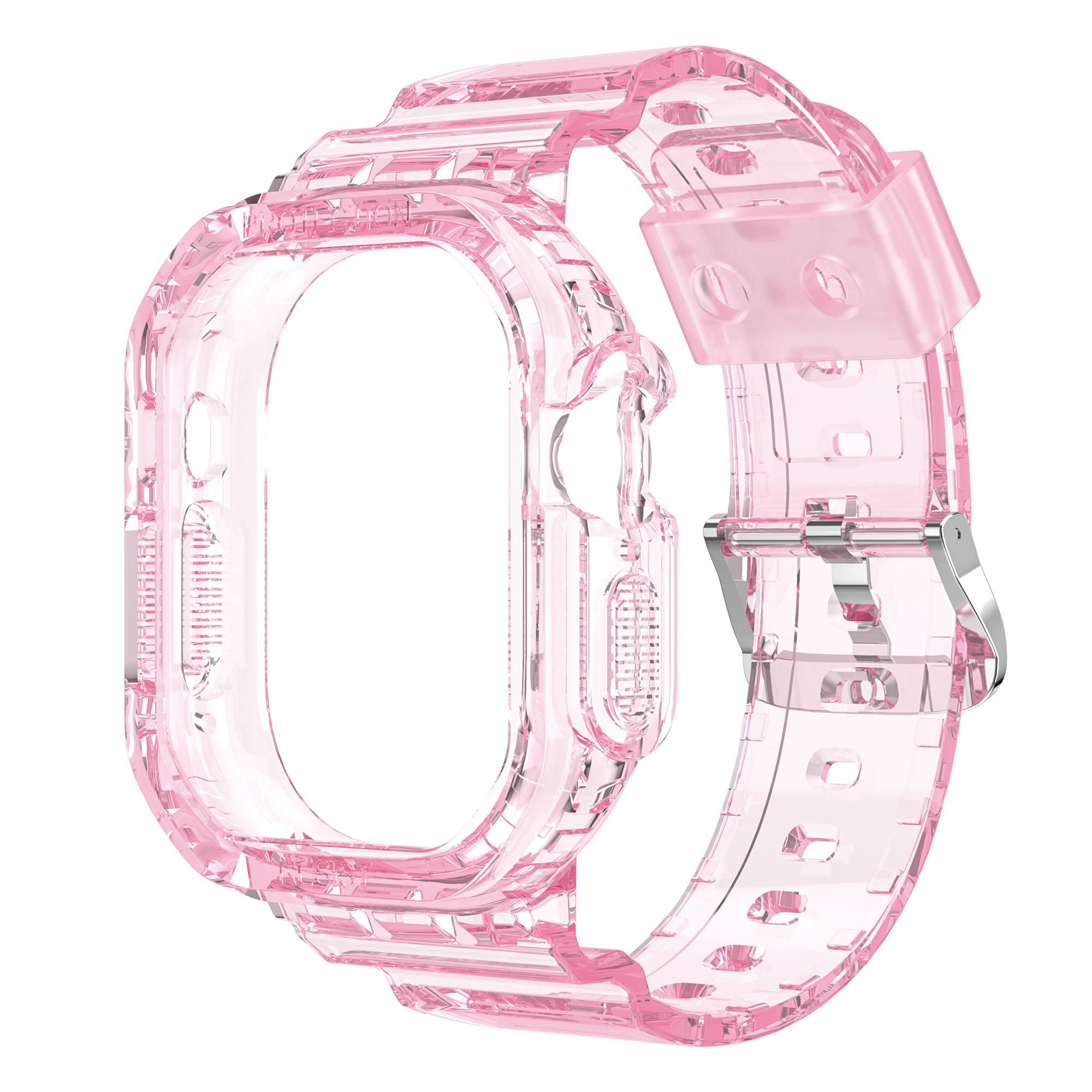 For Apple Watch Ultra 49mm Smart Watch Strap Replacement Soft TPU Wrist Band Integrated with Watch Case