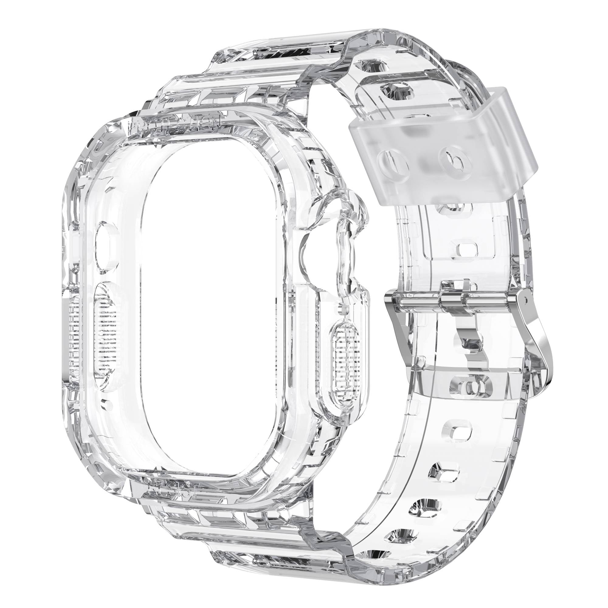 For Apple Watch Ultra 49mm Smart Watch Strap Replacement Soft TPU Wrist Band Integrated with Watch Case