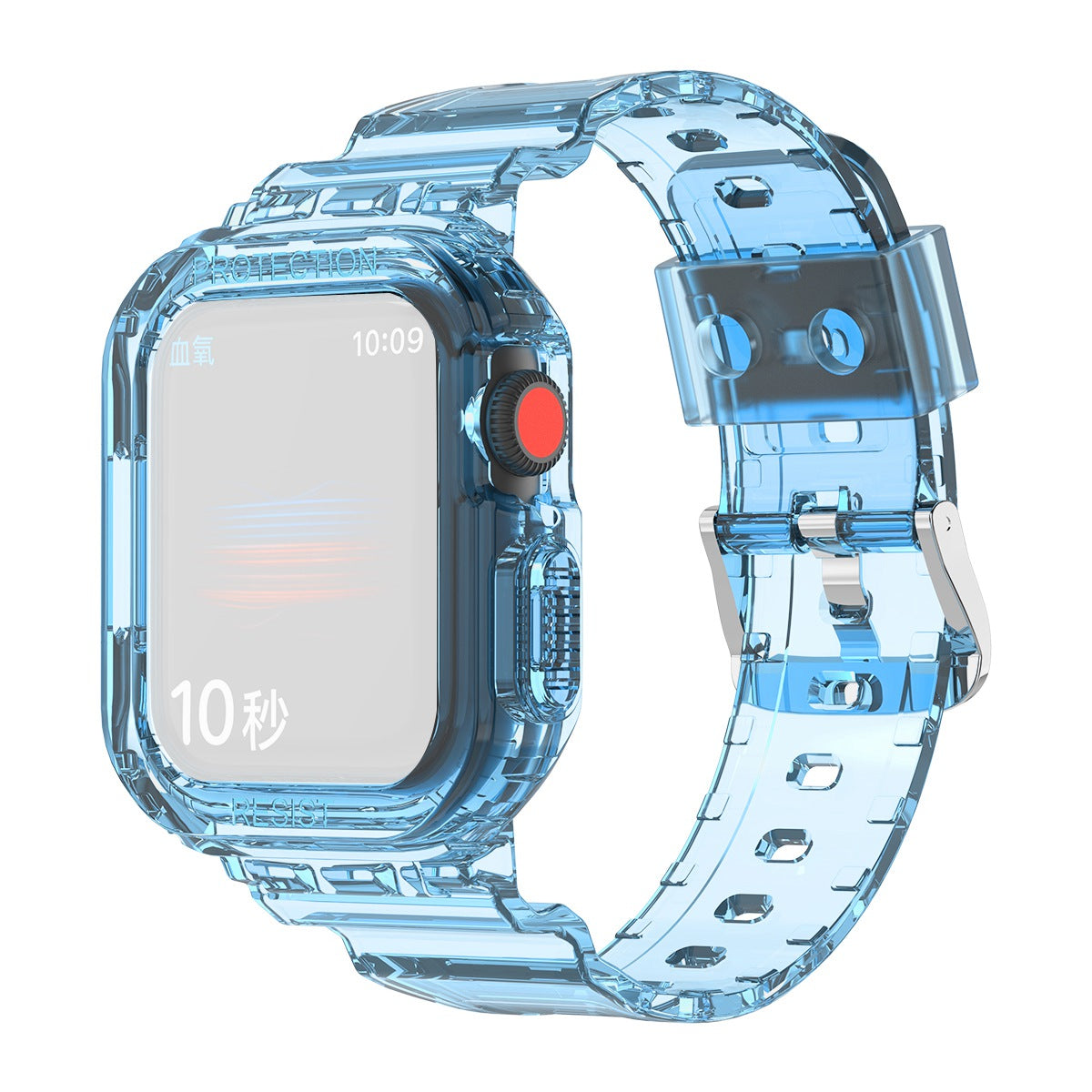 For Apple Watch Series 9 8 7 41mm 6 5 4 SE SE (2022) SE (2023) 40mm 3 2 1 38mm TPU Watch Strap Adjustable Wrist Band with Anti-scratch Watch Case