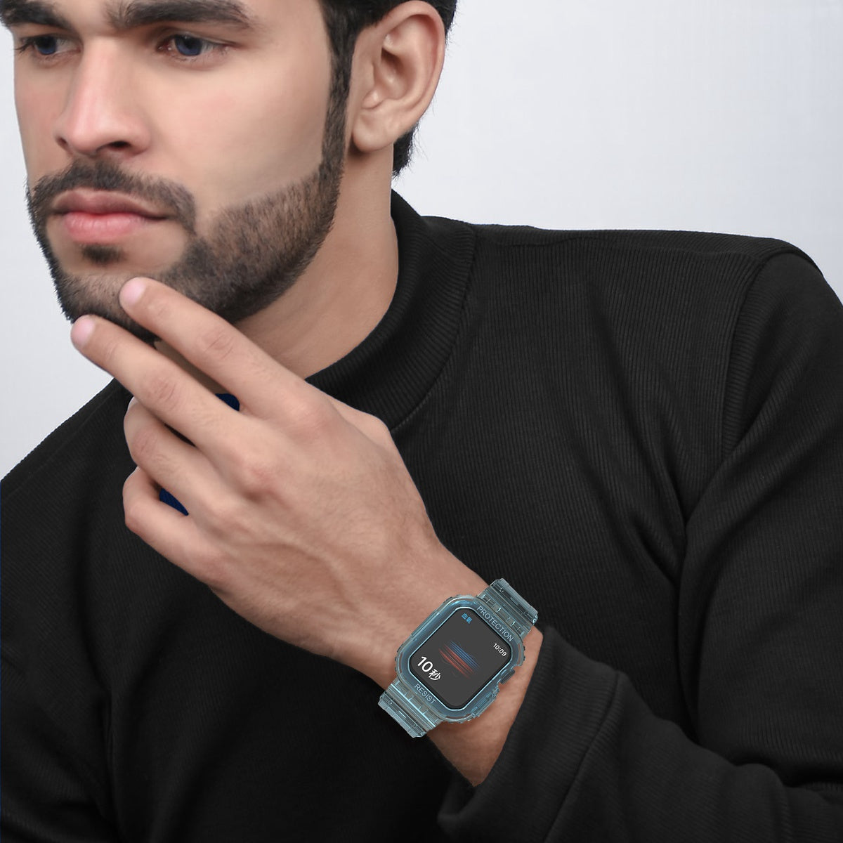 For Apple Watch Series 9 8 7 41mm 6 5 4 SE SE (2022) SE (2023) 40mm 3 2 1 38mm TPU Watch Strap Adjustable Wrist Band with Anti-scratch Watch Case