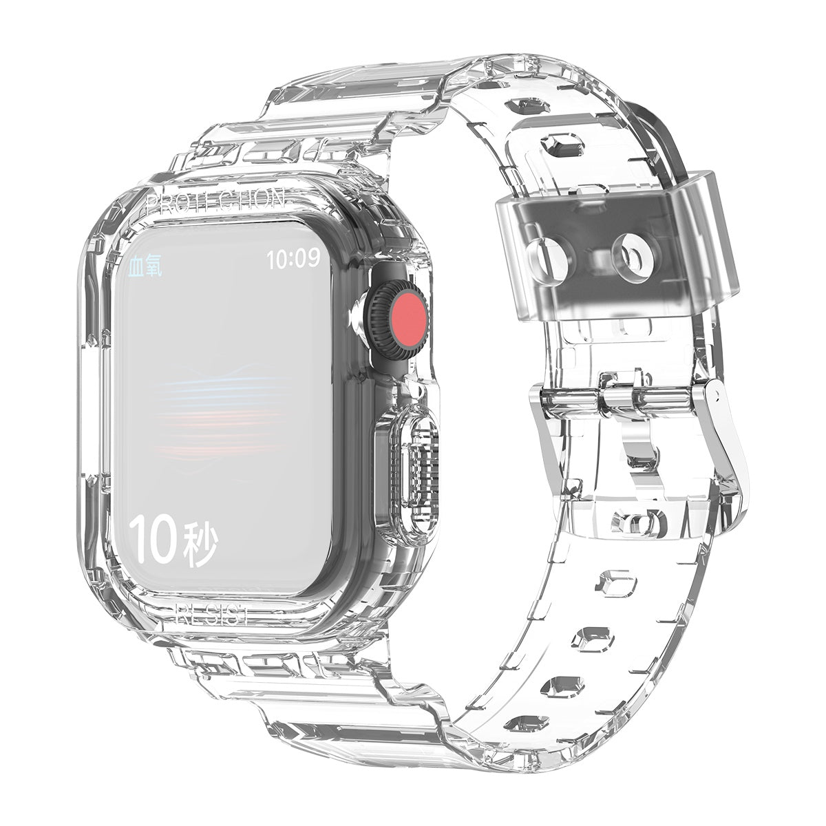 For Apple Watch Series 9 8 7 41mm 6 5 4 SE SE (2022) SE (2023) 40mm 3 2 1 38mm TPU Watch Strap Adjustable Wrist Band with Anti-scratch Watch Case