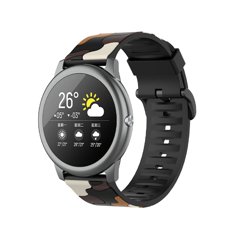 For Haylou Solar LS05 Camouflage Pattern Silicone Smart Watch Strap Replacement Watchband