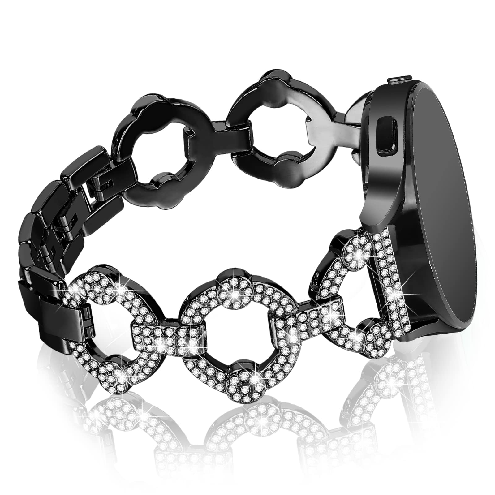 For Samsung Galaxy Watch 5 Active 40mm 44mm Watch 5 Pro 45mm Galaxy Watch 42mm Watch Band Rhinestone Decoration Metal Watch Strap 20mm Replacement Watchband