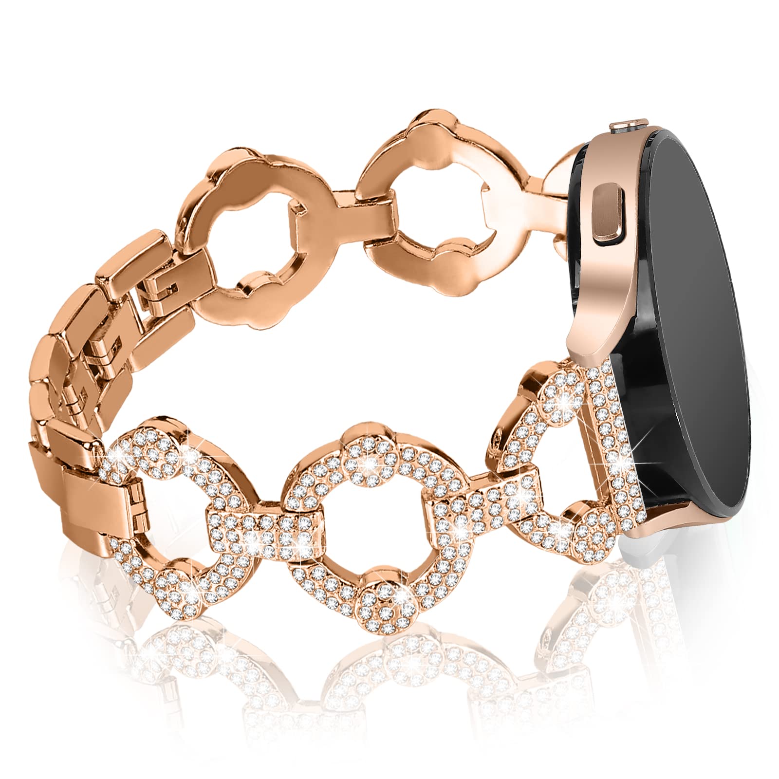 For Samsung Galaxy Watch 5 Active 40mm 44mm Watch 5 Pro 45mm Galaxy Watch 42mm Watch Band Rhinestone Decoration Metal Watch Strap 20mm Replacement Watchband