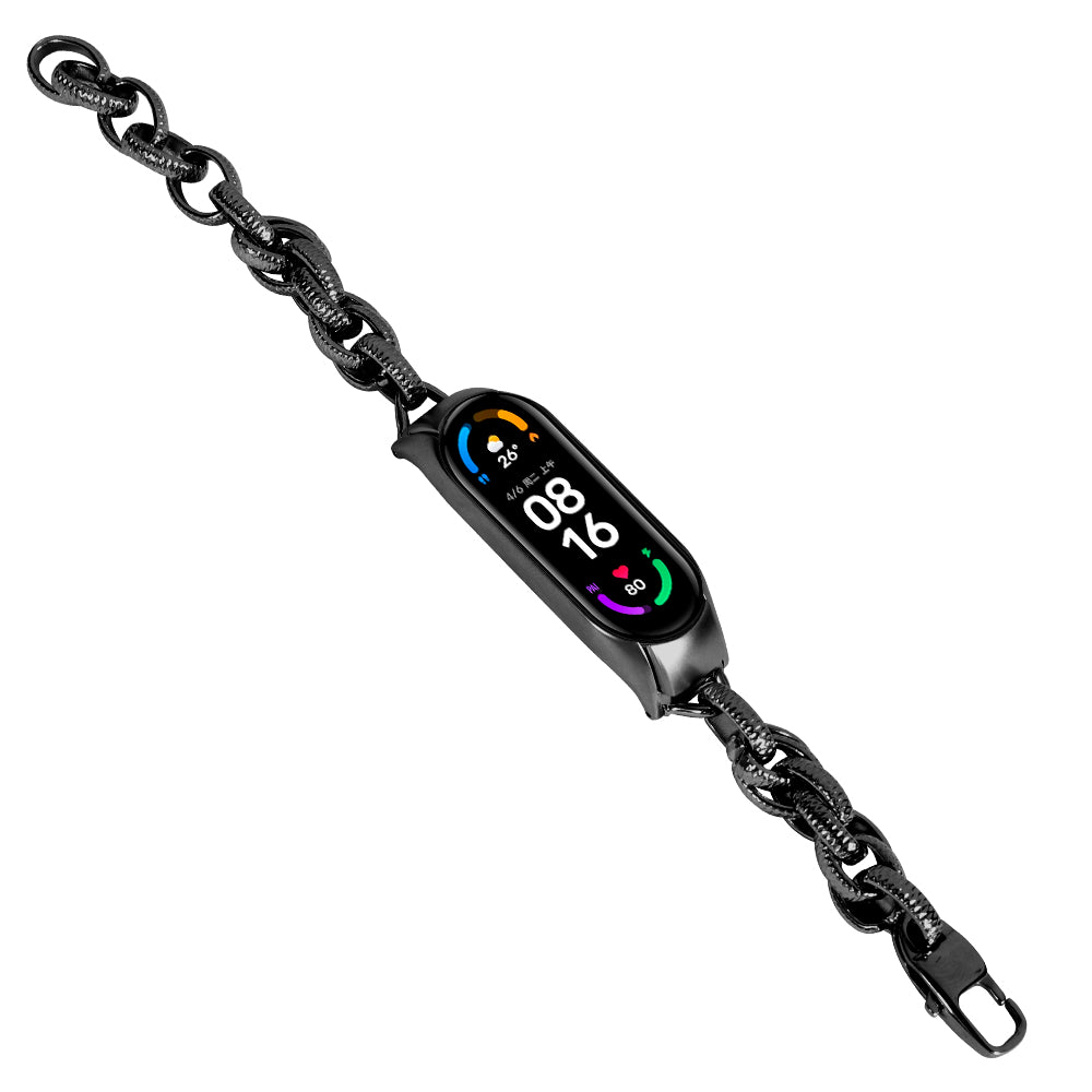 For Xiaomi Mi Band 3 4 Smart Watch Band Cowboy Chain Metal Bracelet Hollow Out Wave Wrist Strap Replacement