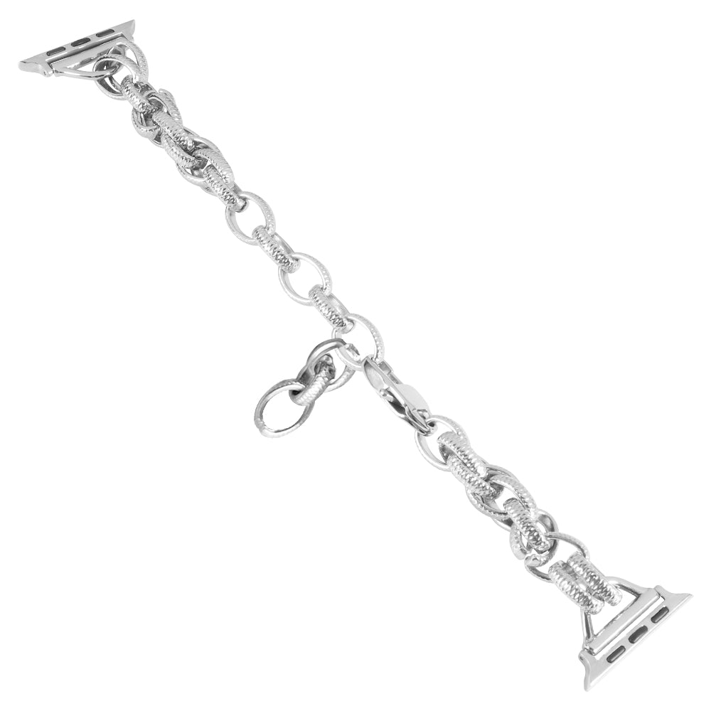 For Apple Watch Series 9 8 7 41mm 6 5 4 SE SE (2022) SE (2023) 40mm 3 2 1 38mm Cowboy Chain Metal Wave Watch Band Hollow Out Wrist Strap Bracelet