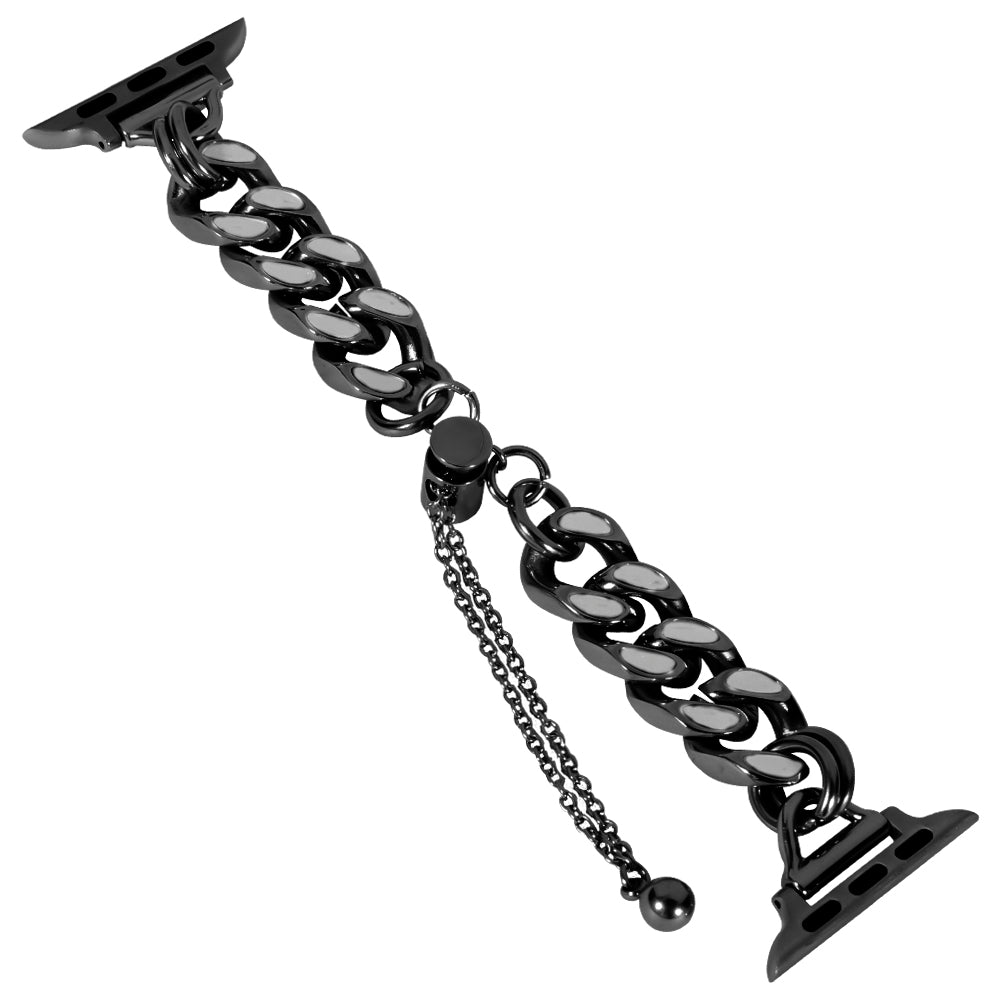 For Apple Watch Series 9 8 7 41mm 6 5 4 SE SE (2022) SE (2023) 40mm 3 2 1 38mm Cool Chain Metal Link Bands Night Luminous Strap Bracelet