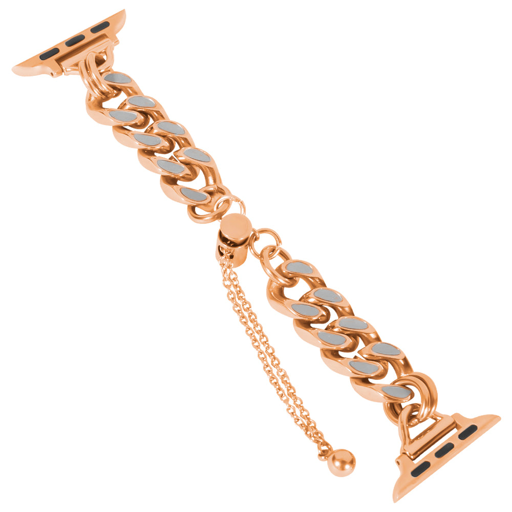 For Apple Watch Ultra 2 49mm Series 9 45mm SE (2023) 44mm Ultra 49mm 8 7 45mm 6 5 4 SE (2022) SE 44mm 3 2 1 42mm Chain Style Metal Watch Band Luminous Strap Replacement