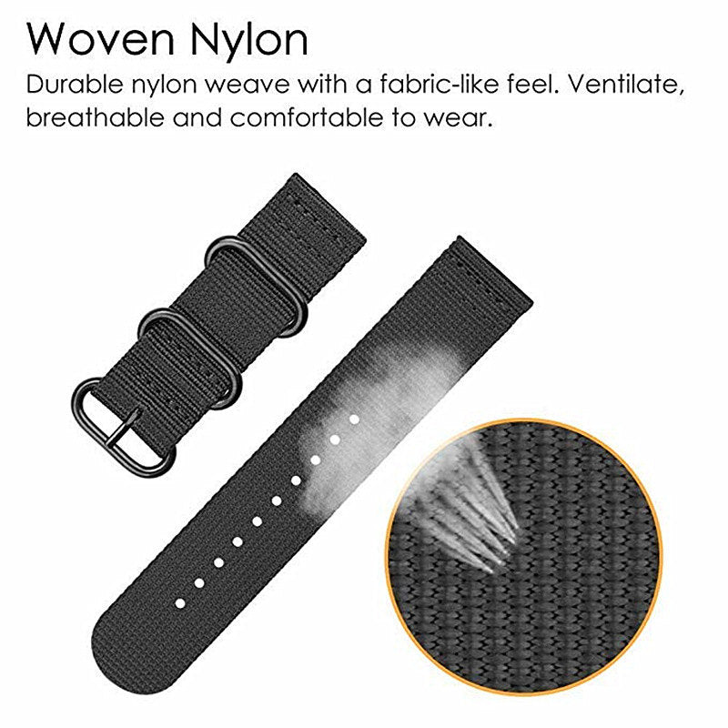 For Samsung Galaxy Watch 5 40mm 44mm Watch 5 Pro 45mm Watch4 40mm 44mm Nylon Watch Band Three Loops Adjustable Strap Replacement