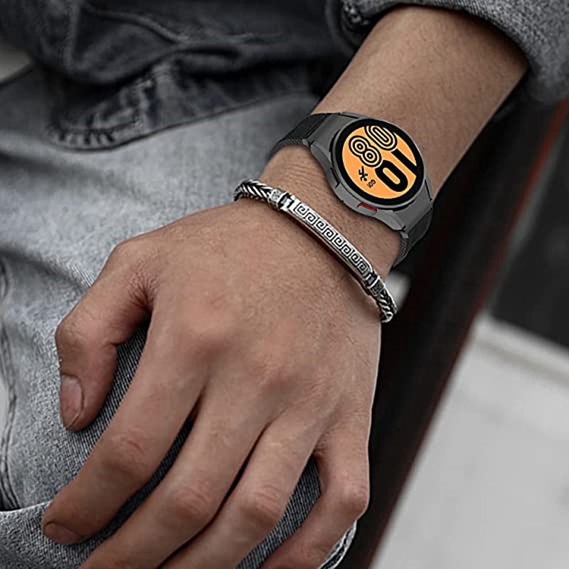 For Samsung Galaxy Watch 5 40mm 44mm Watch 5 Pro 45mm Watch4 40mm 44mm Nylon Watch Band Three Loops Adjustable Strap Replacement