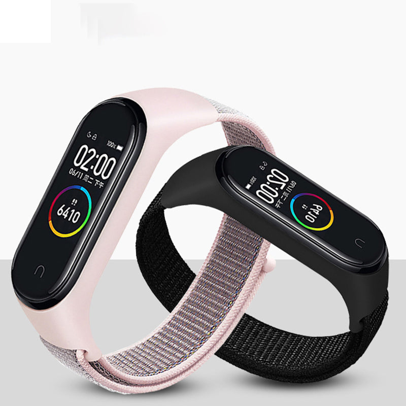 For Xiaomi Mi Band 3 4 5 6 7 Nylon Watch Band Adjustable Sport Loop Strap Wristband Replacement
