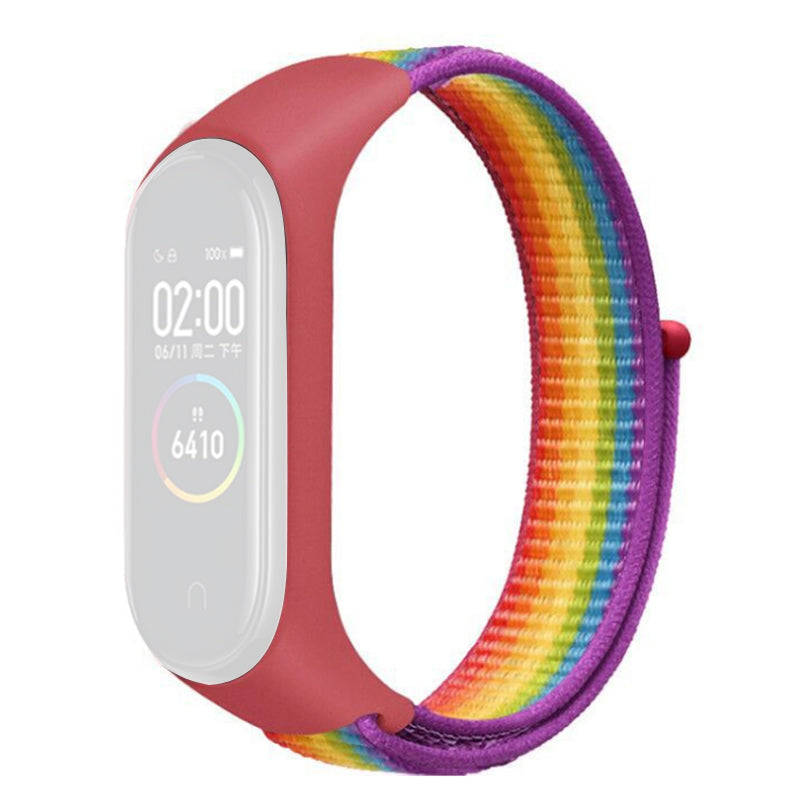 For Xiaomi Mi Band 3 4 5 6 7 Nylon Watch Band Adjustable Sport Loop Strap Wristband Replacement