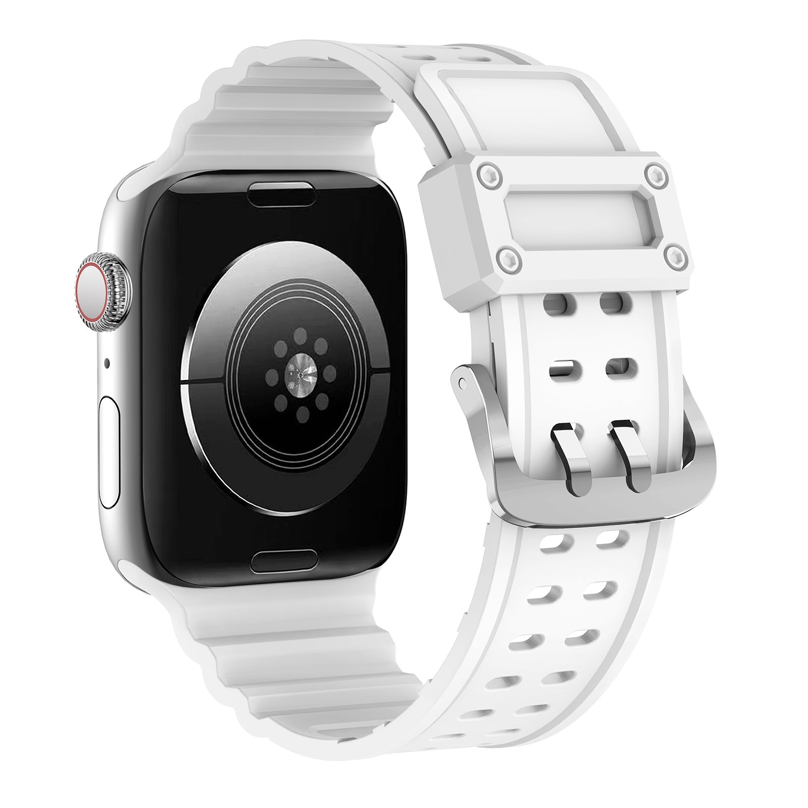 For Apple Watch Ultra 2 49mm Series 9 45mm SE (2023) 44mm Ultra 49mm 8 7 45mm 6 5 4 SE (2022) SE 44mm 3 2 1 42mm Two Row Holes Silicone Wrist Band Replacement Watch Strap