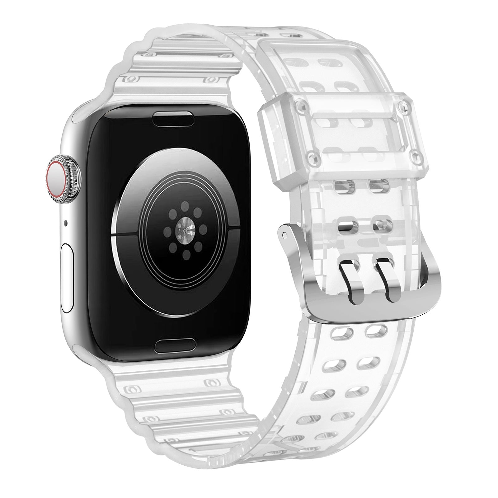 For Apple Watch Ultra 2 49mm Series 9 45mm SE (2023) 44mm Ultra 49mm 8 7 45mm 6 5 4 SE (2022) SE 44mm 3 2 1 42mm Two Row Holes Silicone Wrist Band Replacement Watch Strap