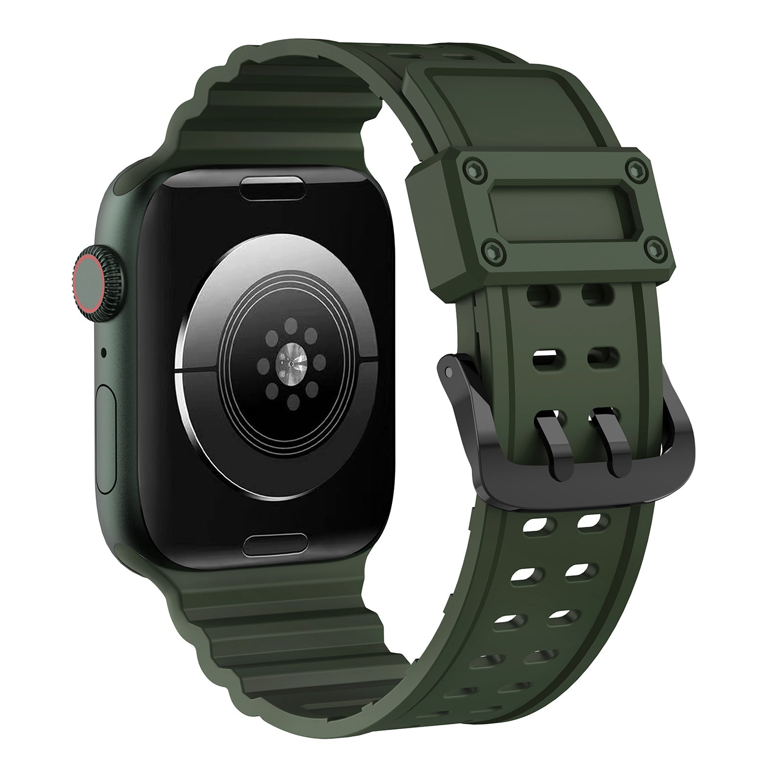 For Apple Watch Ultra 2 49mm Series 9 45mm SE (2023) 44mm Ultra 49mm 8 7 45mm 6 5 4 SE (2022) SE 44mm 3 2 1 42mm Two Row Holes Silicone Wrist Band Replacement Watch Strap