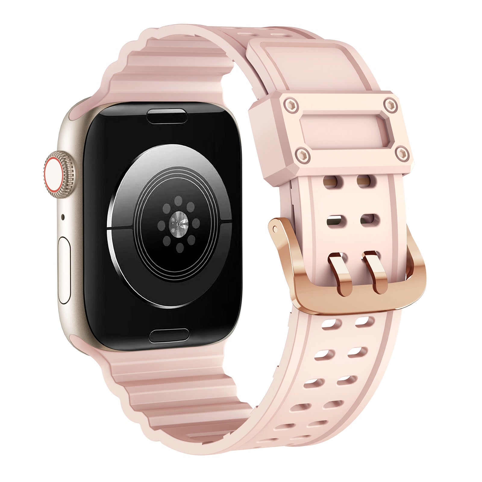 For Apple Watch Ultra 2 49mm Series 9 45mm SE (2023) 44mm Ultra 49mm 8 7 45mm 6 5 4 SE (2022) SE 44mm 3 2 1 42mm Two Row Holes Silicone Wrist Band Replacement Watch Strap