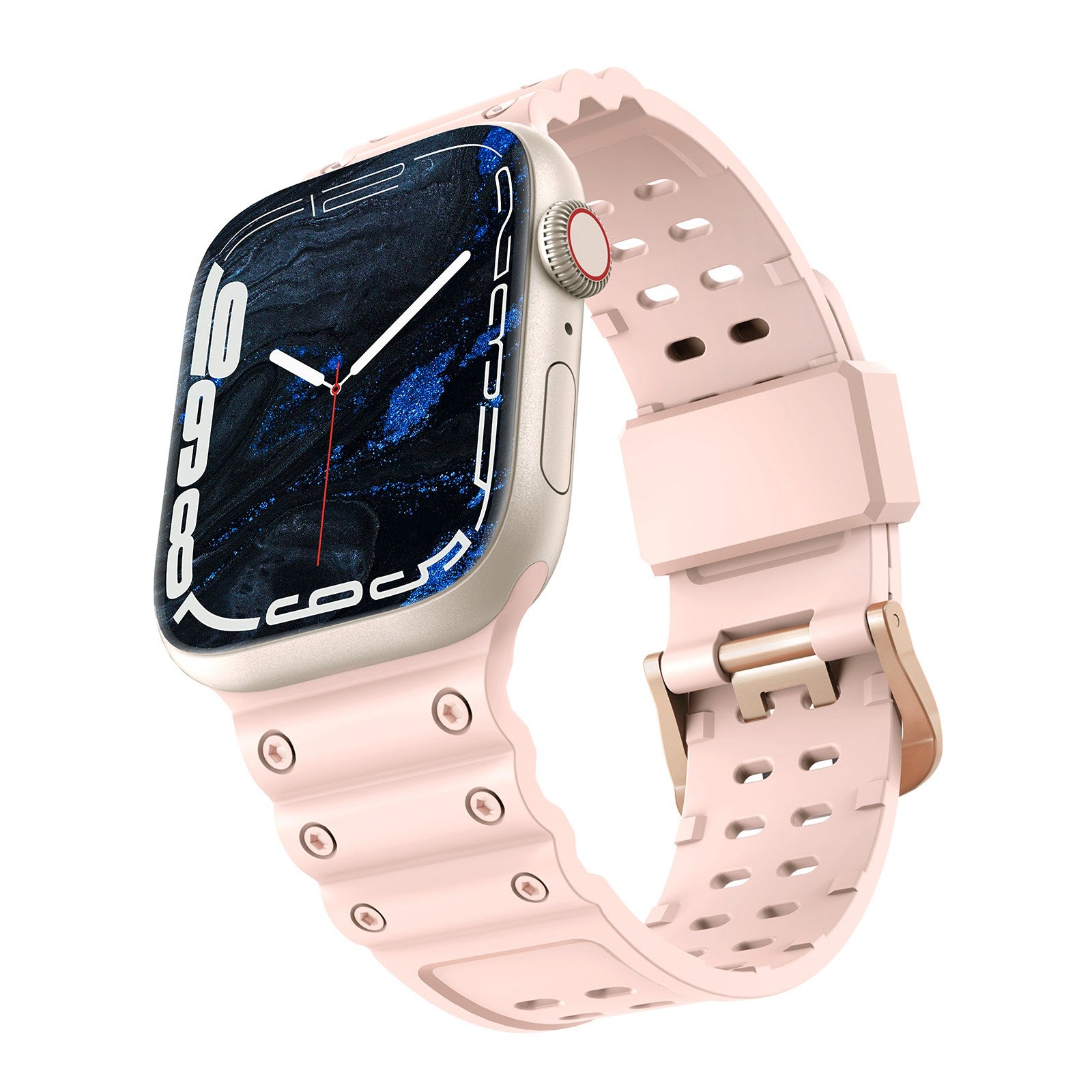For Apple Watch Ultra 2 49mm Series 9 45mm SE (2023) 44mm Ultra 49mm 8 7 45mm 6 5 4 SE (2022) SE 44mm 3 2 1 42mm Two Row Holes Silicone Wrist Band Replacement Watch Strap
