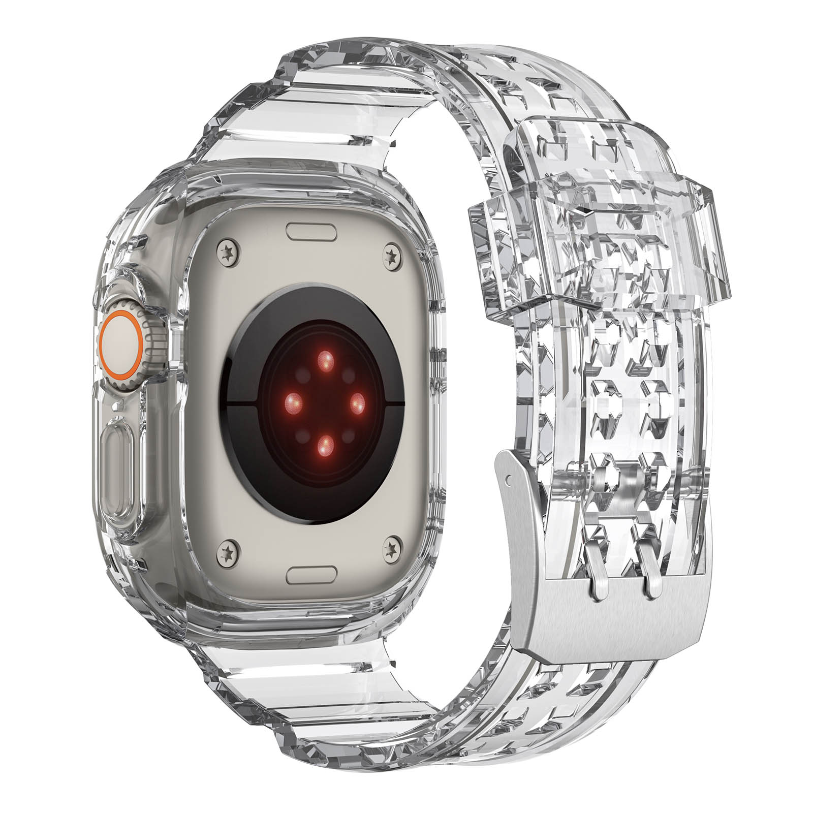 For Apple Watch Ultra 49mm Soft TPU Sport Watch Bands Wrist Strap with Rugged Protective Case
