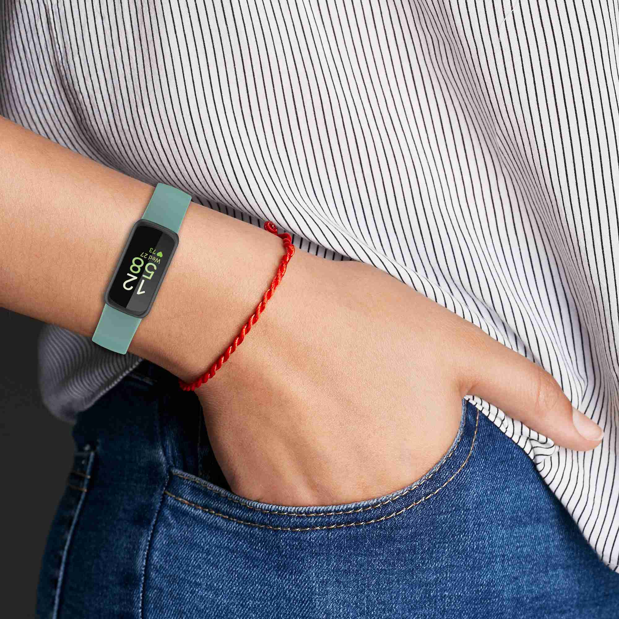 For Fitbit Inspire 3 Silicone Smart Watch Band Adjustable Pin Buckle Replacement Strap Size: S
