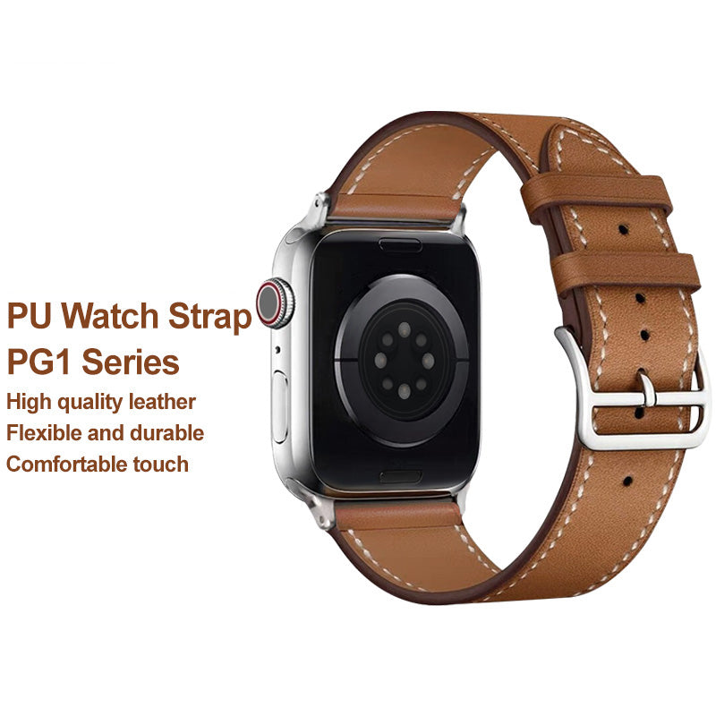 IMAK PG1 Series PU Leather Watchband for Apple Watch 9 8 7 41mm 6 5 4 SE SE (2022) SE (2023) 40mm 3 2 1 38mm Replacement Watch Strap
