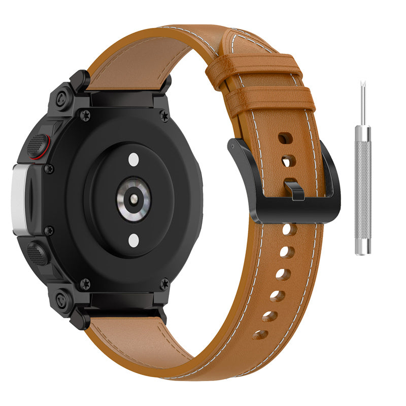 For Huami Amazfit T-Rex 2 Genuine Leather Replacement Watch Strap Adjustable Wrist Band with Tool