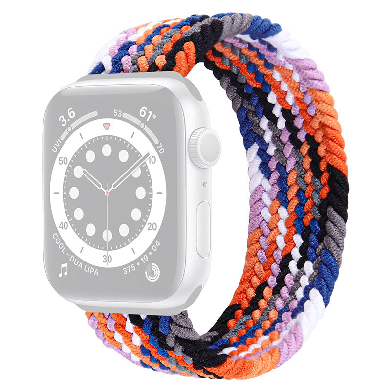 For Apple Watch Series 9 8 7 41mm 6 5 4 SE SE (2022) SE (2023) 40mm 3 2 1 38mm Watch Band Nylon Elastic Braided Replacement Strap Size: XL