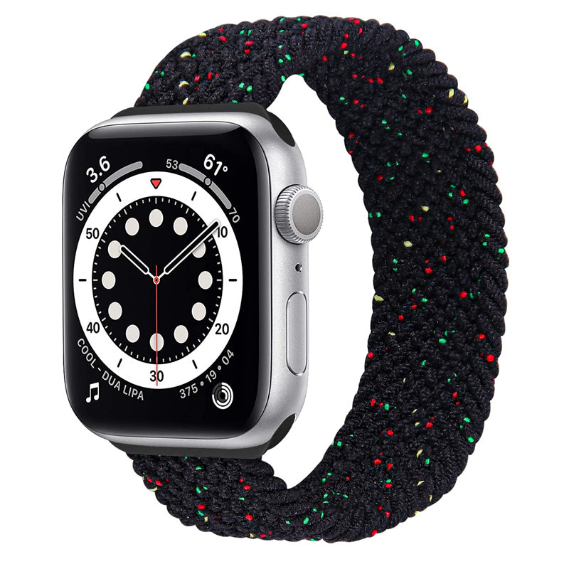 For Apple Watch Series 9 8 7 41mm 6 5 4 SE SE (2022) SE (2023) 40mm 3 2 1 38mm Watch Band Nylon Elastic Braided Replacement Strap Size: XL