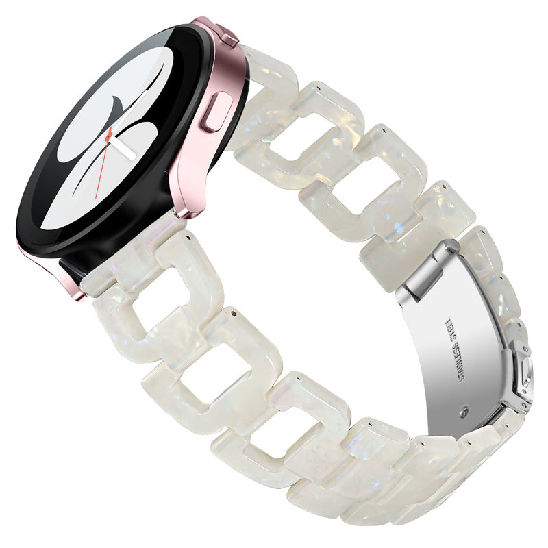 For Samsung Galaxy Watch4 Active 40mm 44mm Watch4 Classic 42mm 46mm Watch 5 40mm 44mm Resin Watchband Stainless Steel Buckle D Shape Strap