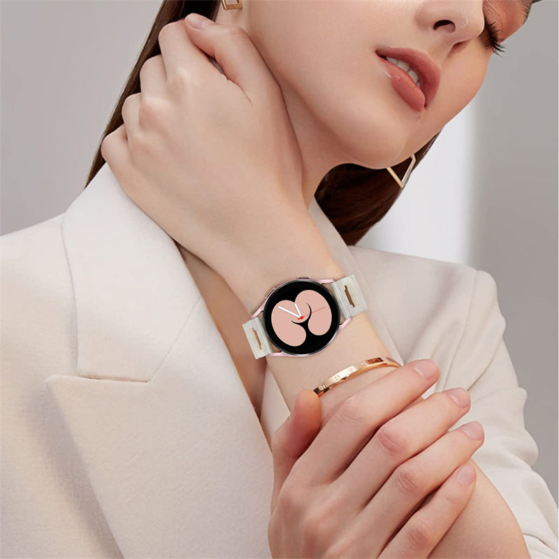 For Samsung Galaxy Watch4 Active 40mm 44mm Watch4 Classic 42mm 46mm Watch 5 40mm 44mm Resin Watchband Stainless Steel Buckle D Shape Strap
