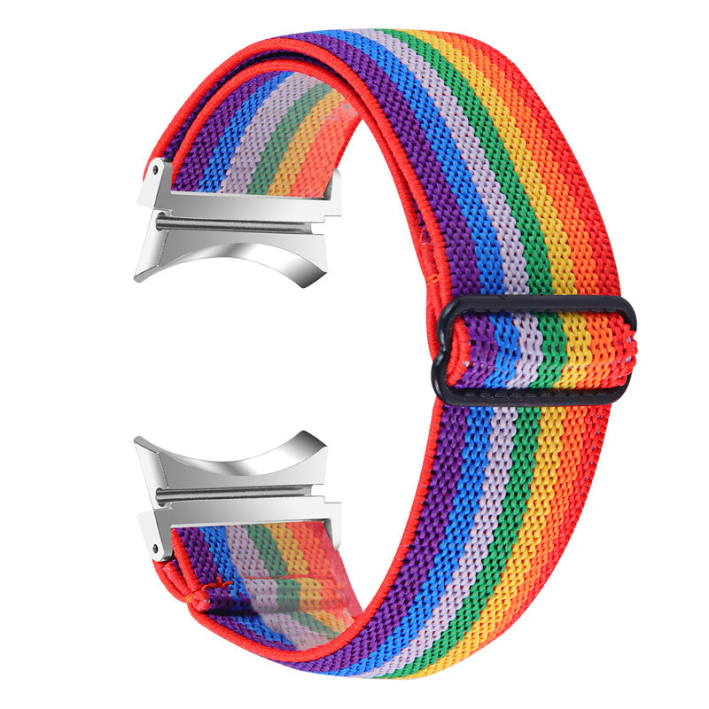 For Samsung Galaxy Watch6 40mm 44mm Watch6 Classic 43mm 47mm Watch 5 40mm 44mm 5 Pro 45mm Watch4 40mm 44mm Braided Nylon Elastic Watch Band Breathable Sports Wrist Strap Replacement