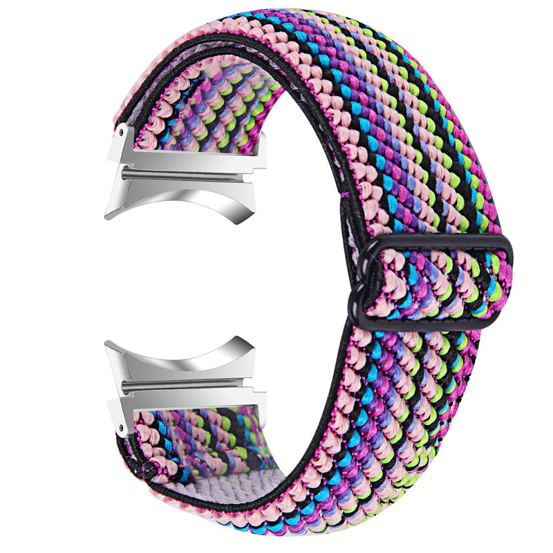 For Samsung Galaxy Watch6 40mm 44mm Watch6 Classic 43mm 47mm Watch 5 40mm 44mm 5 Pro 45mm Watch4 40mm 44mm Braided Nylon Elastic Watch Band Breathable Sports Wrist Strap Replacement