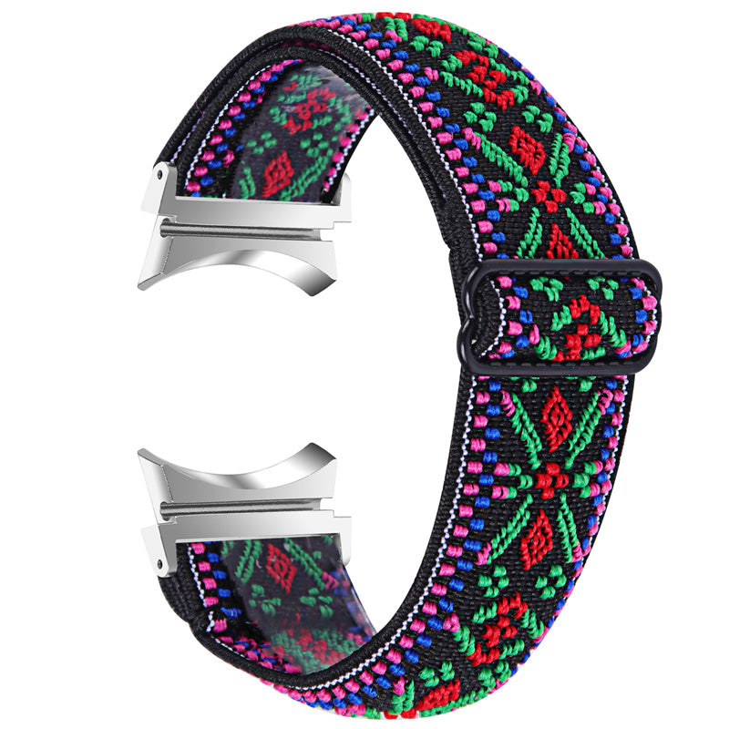For Samsung Galaxy Watch6 40mm 44mm Watch6 Classic 43mm 47mm Watch 5 40mm 44mm 5 Pro 45mm Watch4 40mm 44mm Braided Nylon Elastic Watch Band Breathable Sports Wrist Strap Replacement