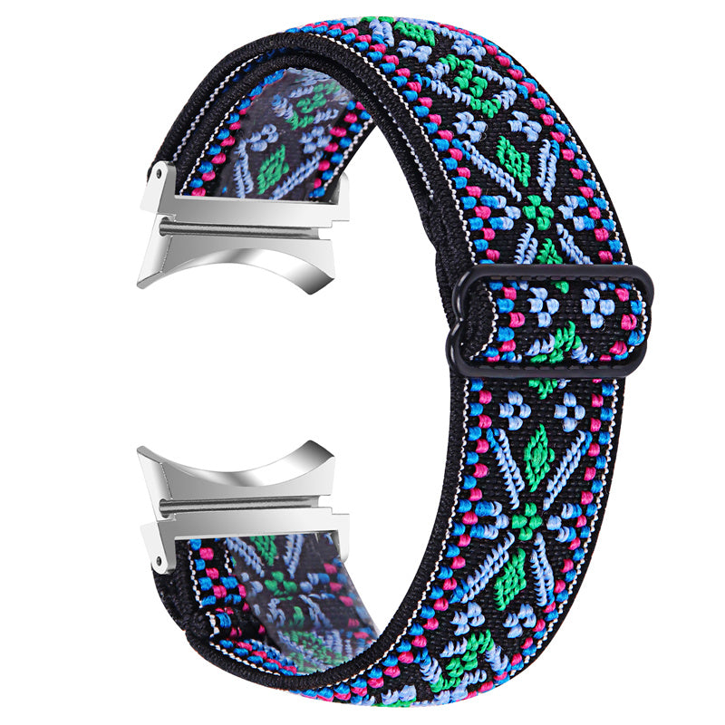 For Samsung Galaxy Watch6 40mm 44mm Watch6 Classic 43mm 47mm Watch 5 40mm 44mm 5 Pro 45mm Watch4 40mm 44mm Braided Nylon Elastic Watch Band Breathable Sports Wrist Strap Replacement