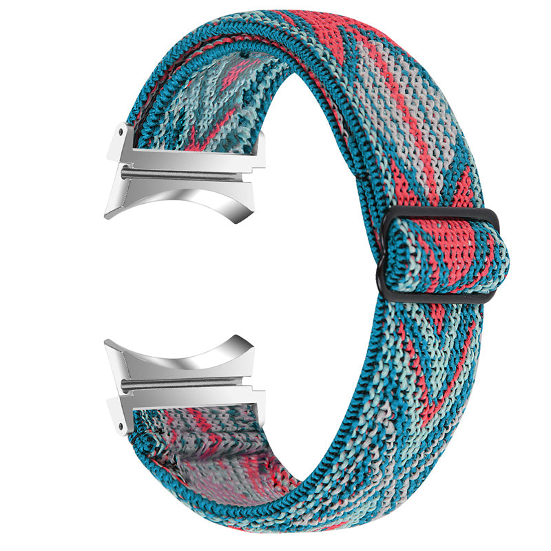 For Samsung Galaxy Watch6 40mm 44mm Watch6 Classic 43mm 47mm Watch 5 40mm 44mm 5 Pro 45mm Watch4 40mm 44mm Braided Nylon Elastic Watch Band Breathable Sports Wrist Strap Replacement