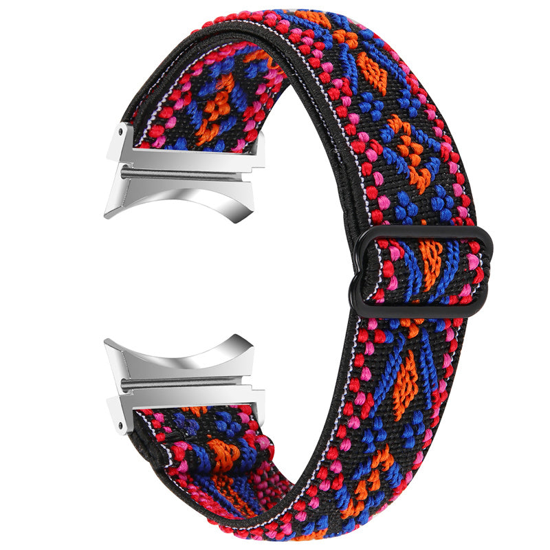 For Samsung Galaxy Watch6 40mm 44mm Watch6 Classic 43mm 47mm Watch 5 40mm 44mm 5 Pro 45mm Watch4 40mm 44mm Braided Nylon Elastic Watch Band Breathable Sports Wrist Strap Replacement