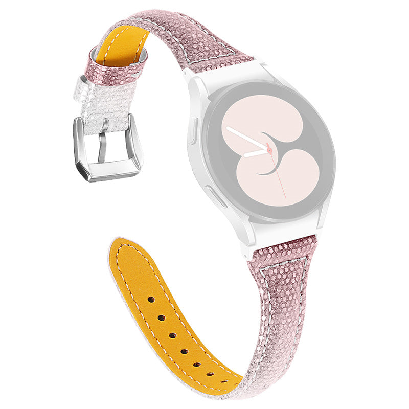 For Samsung Galaxy Watch 5 40mm 44mm Watch 5 Pro 45mm Gradient Color Watch Band Soft Strap Cowhide Leather Replacement Strap