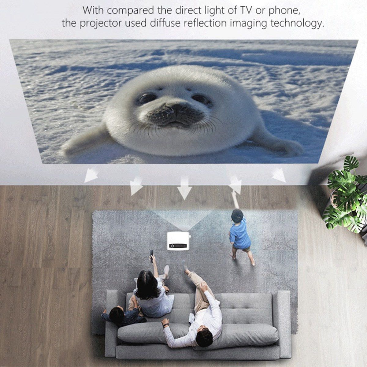 YG430 Projektor pro domácí kino HD 1080P Přenosný projektor Kancelářský Business Projector (verze pro Android)