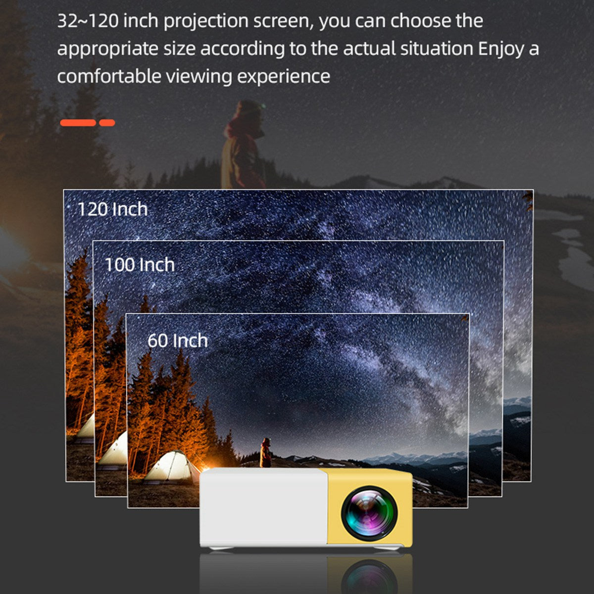 YG300 Plus YG260 WiFi Mobile Phone Screen Mirroring Portable Mini Home Theater Projector