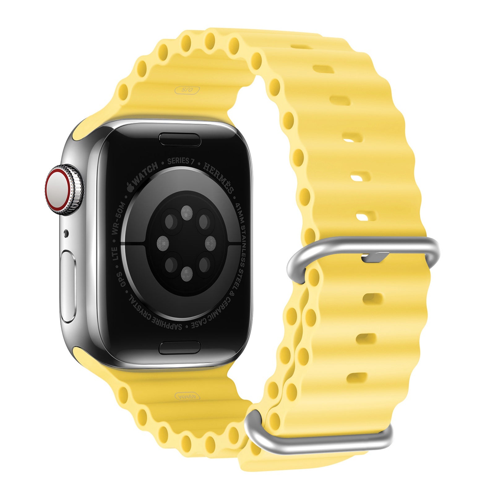 DUX DUCIS For Apple Watch Series 9 8 7 41mm 6 5 4 SE SE (2022) SE (2023) 40mm 3 2 1 38mm Wave Design Rubber Watch Strap Solid Color Adjustable Wrist Band